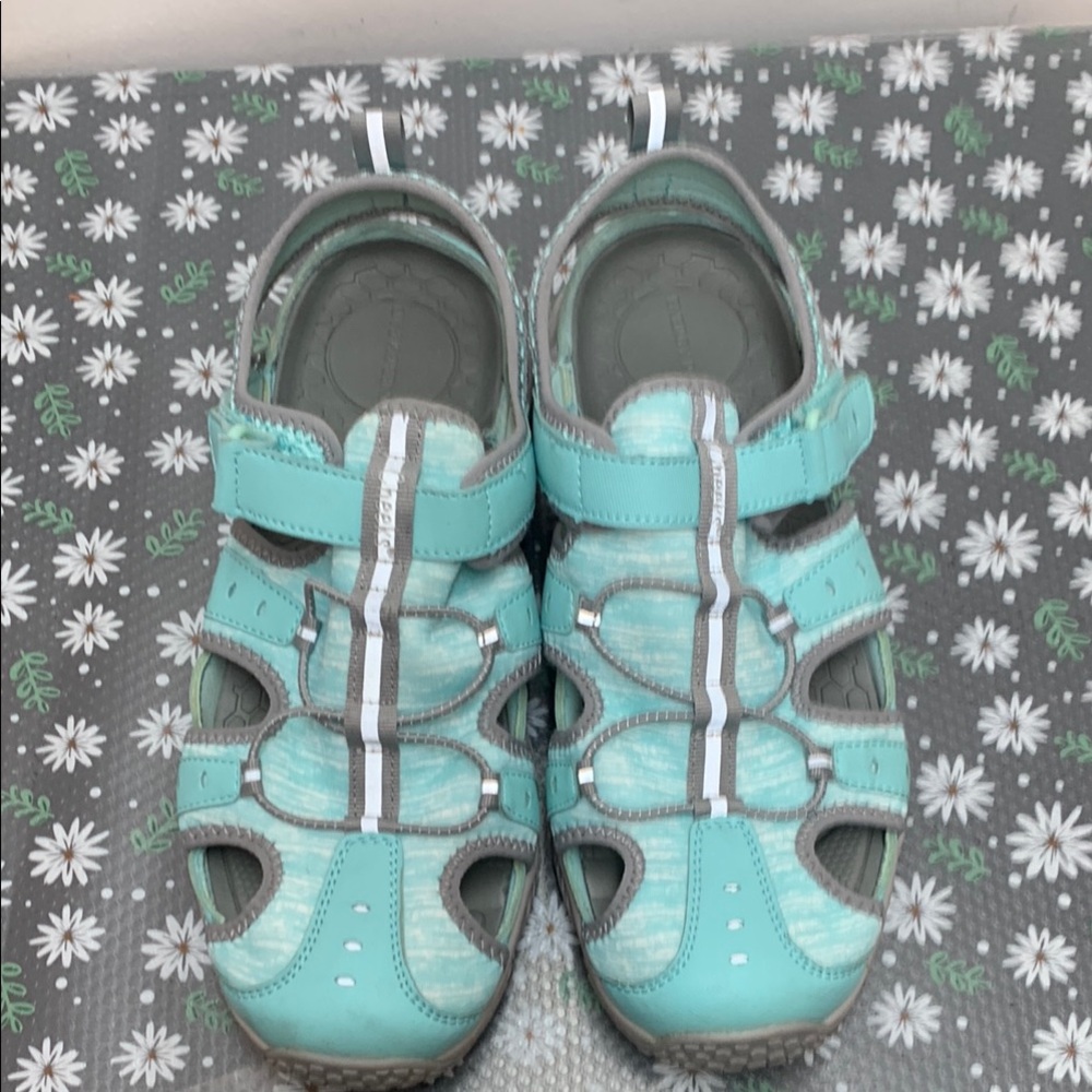 CHEEKS Blue and Gray Sporty Sandals with Adjustable Straps